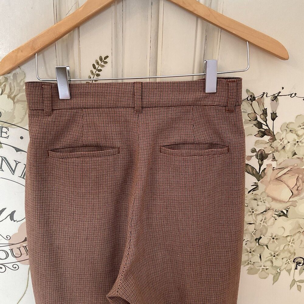 Aritzia Little Moon Women’s Rust Plaid Pants High Rise Pockets, Size 2 - Picture 6 of 10